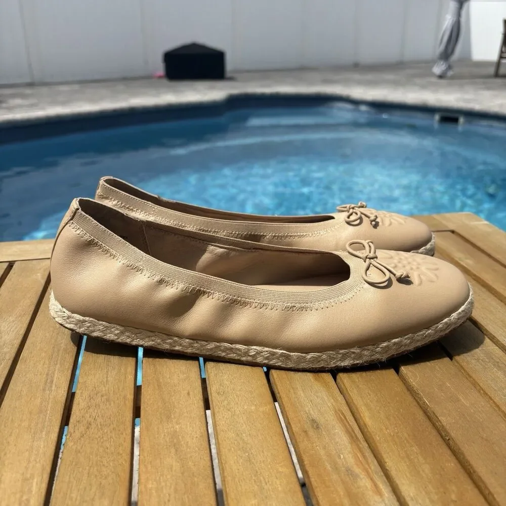 Frye and Co Willow‎ Ballet Flats Women's 10 M Tan Espadrilles Slip On